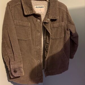 Old Navy Grey Corduroy Sherpa-Lined Kids Jacket